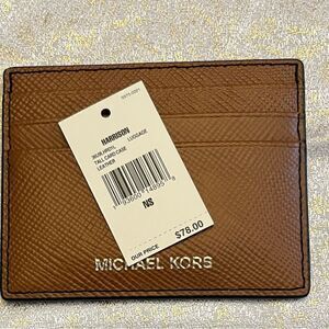 Michael Kors Men’s Harrison Tall Card Case Luggage Brown NWT